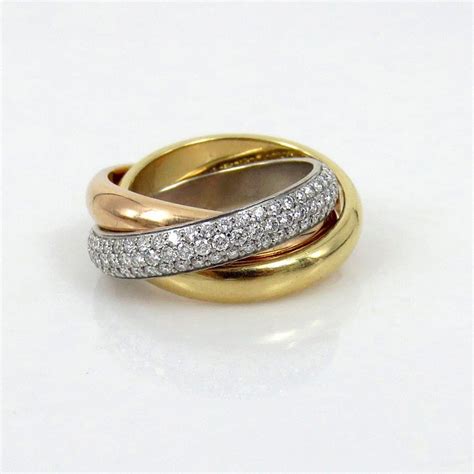 cartier russian wedding ring|cartier trinity ring with diamonds.